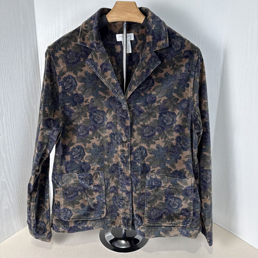Jones New York Sport Floral Blazer Jacket Women’s M Button Front Casual Career